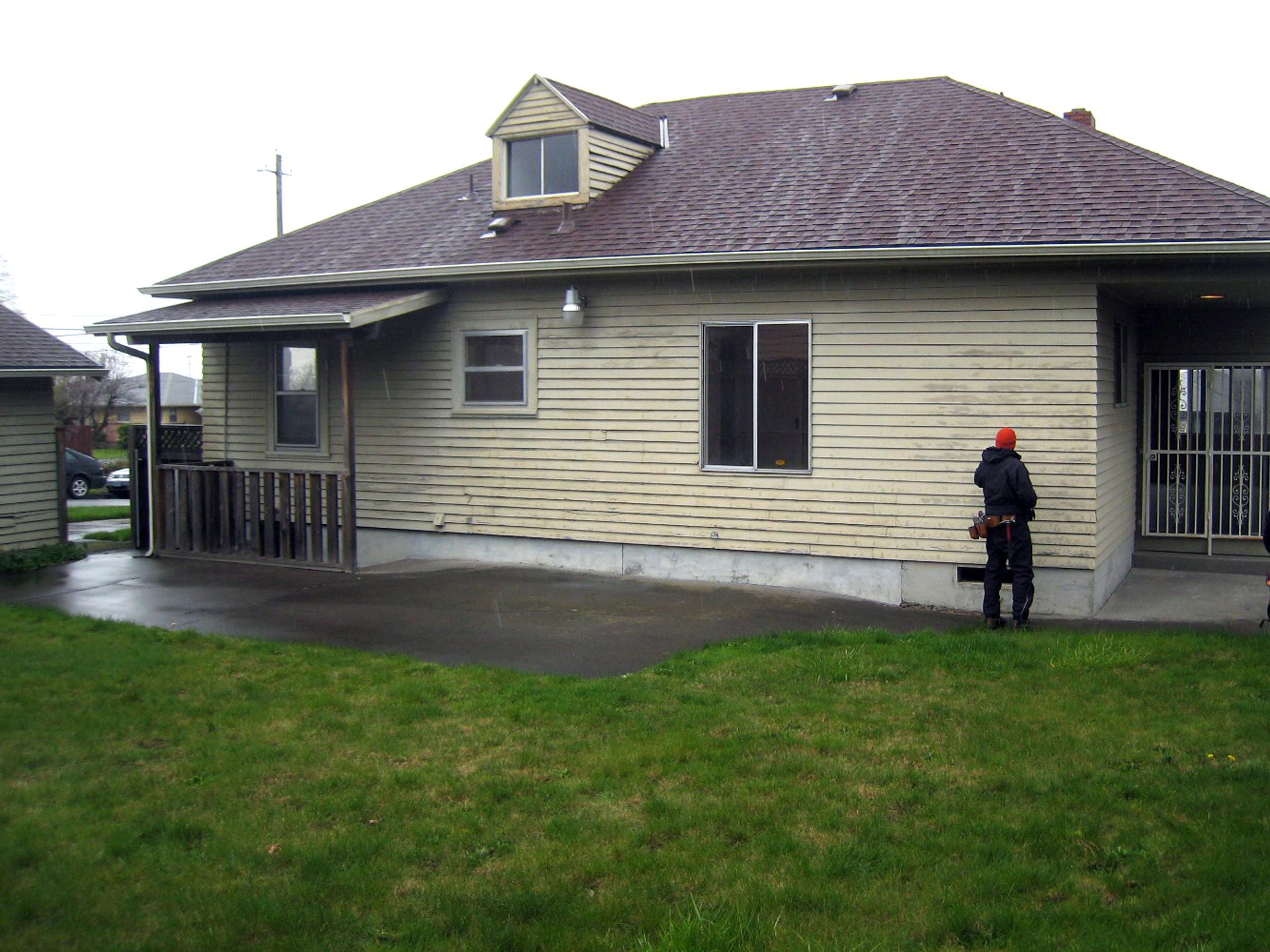'Before' view of the back of the Portland private residence, before any work was done.